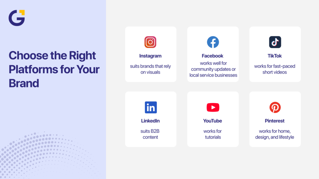 Create a social media marketing strategy by choosing platforms