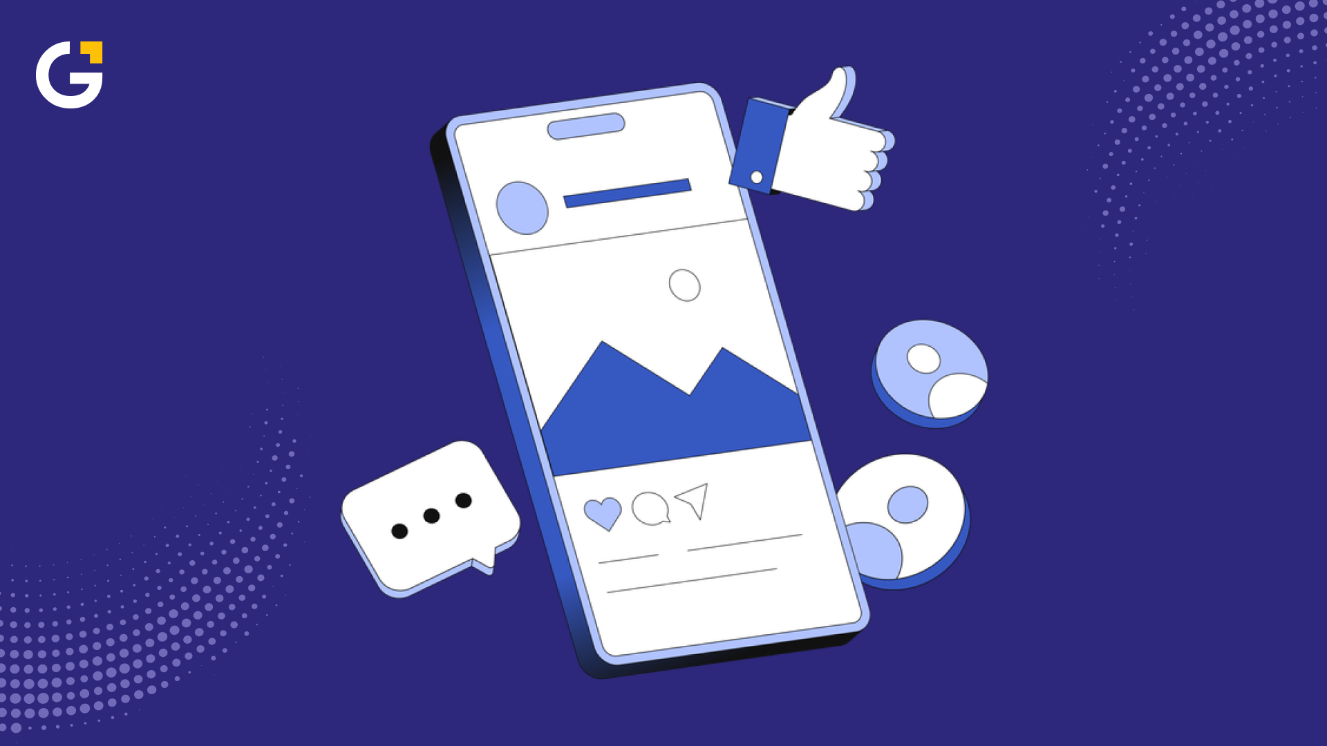 Social media strategy cover image with mobile app graphic