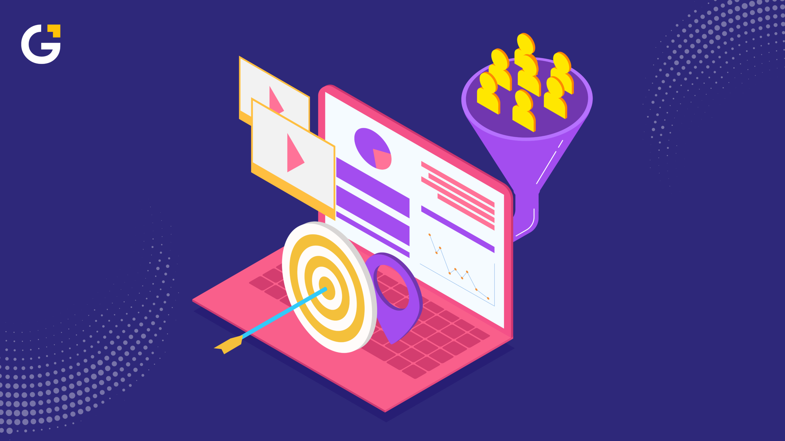 What is retargeting in digital marketing concept illustration